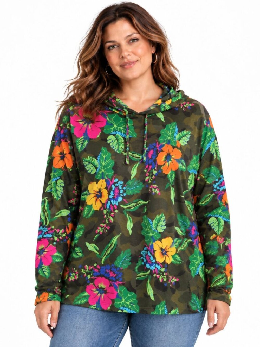Polo Ralph Lauren Womens Tropical Floral hoodie Camo XL cotton Maximalist